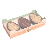 Caixa Degustação Encanto -  3 Meio Ovos de 50g - Coelhinho Encantado 5 Unidades