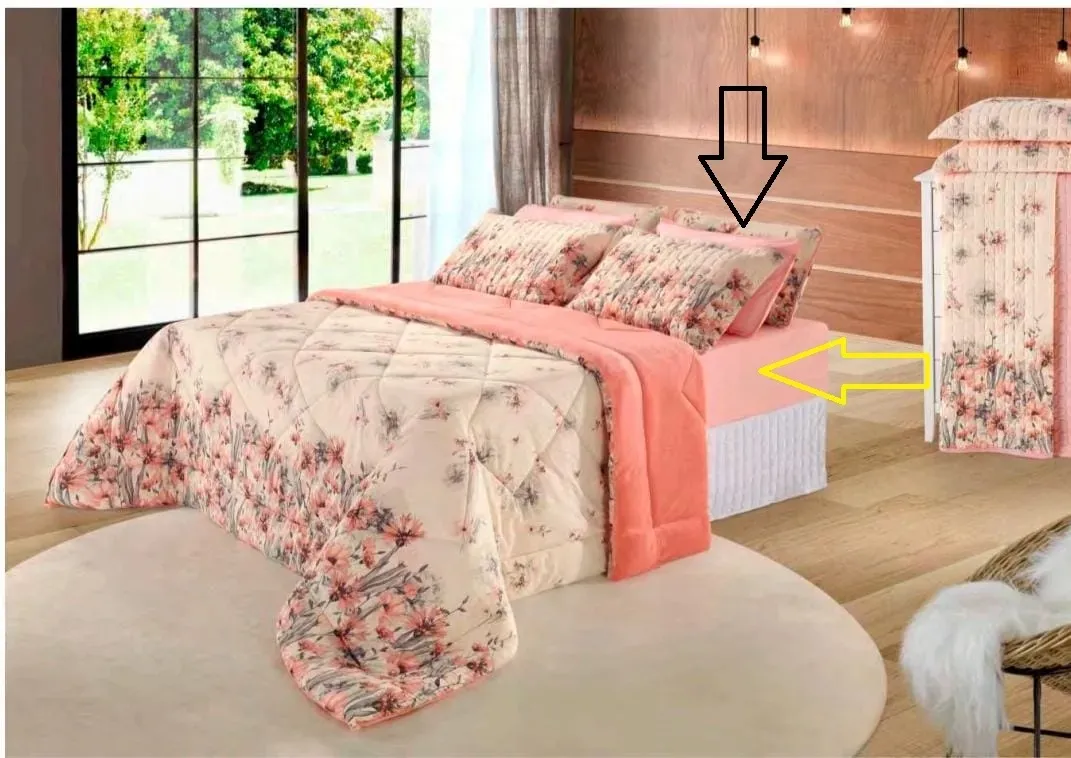 Jogo de Lençol 02 Peças Solteiro Rosa Imagem