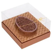 Caixa Ovo de Colher Classic Ajustável 250/350g - Kraft Bronze - Páscoa Clássica - 5 Unidades 