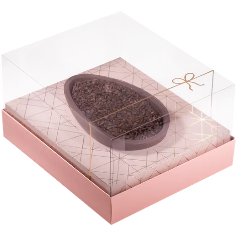 Caixa Ovo de Colher Classic Ajustável 250/350g - Rose - Páscoa Clássica - 5 Unidades