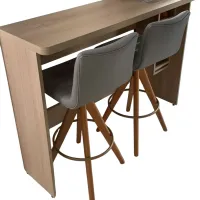 Banqueta Baixa Giratória 55 cm do chão ao assento, Modelo Redonda Material Facto Cinza, Frente com costuras Pétala, Costas Lisa, Argola cor Preta, Pés cor Preto, para bancadas de 80 cm a 85 cm - Foto 2