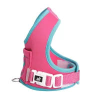 Coleira Peitoral COM GUIA  Ajustável - COR ROSA com azul - Foto 2