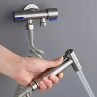 Torneira Registro Ducha Higiênica 2 Saídas Água Metal Inox - Foto 2