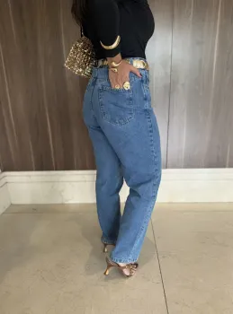 CALÇA JEANS RETA BÁSICA (TAM 46) - Foto 2