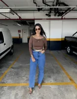 CALÇA JEANS RETA BÁSICA (TAM 46) - Foto 4