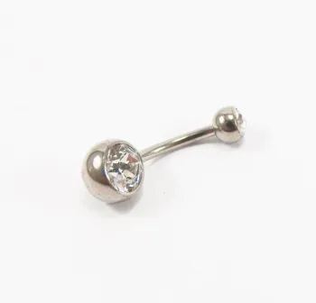Banana Bell BOLA em Titânio com Pedra 1.6mm ROSCA EXTERNA TIT04