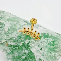Labret em Titânio PVD DOURADO 1.2mm RAMO 11 Petalas - TIT22 - Foto 3