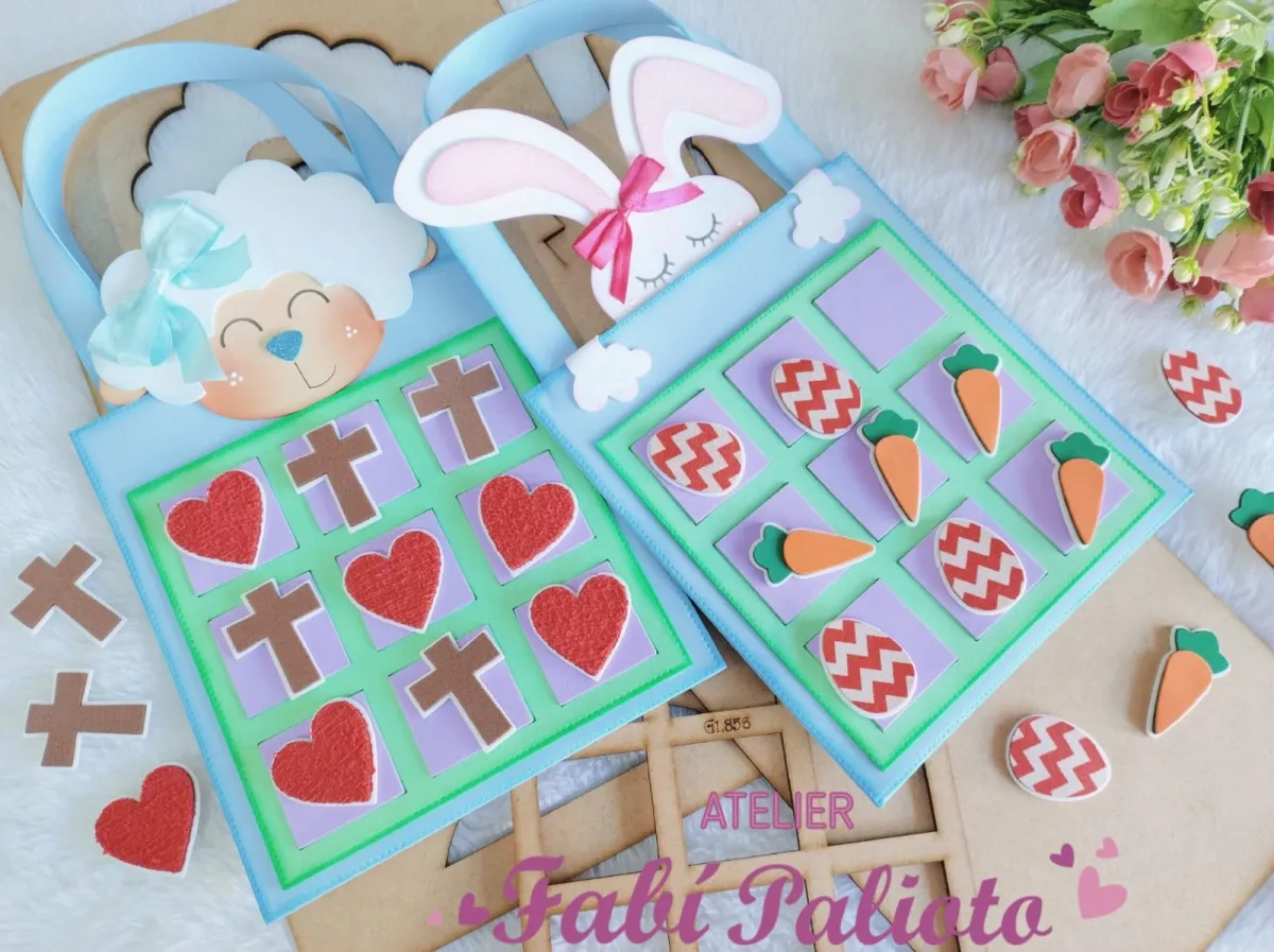 G1.856  Gabarito de Moldes  em MDF Jogo da Velha 2 em 1