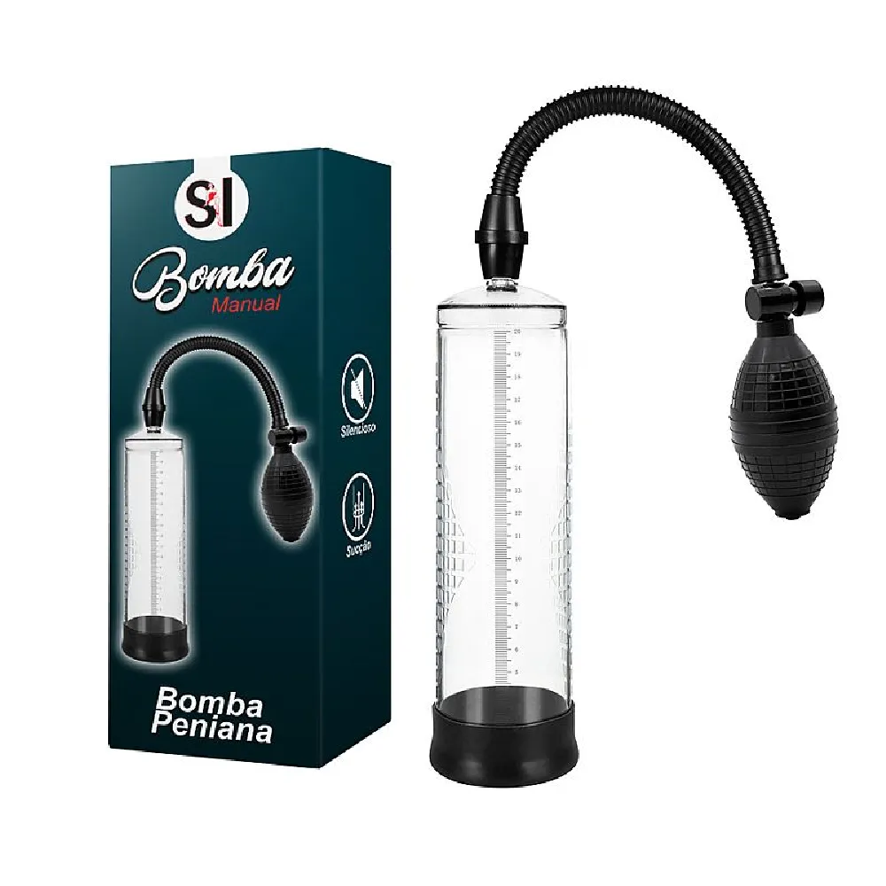 BOMBA PENIANA MANUAL COM PERA DE SUCÇÃO 4 -  PENIS PUMP - SI.                                              LIBYSEXSHOP