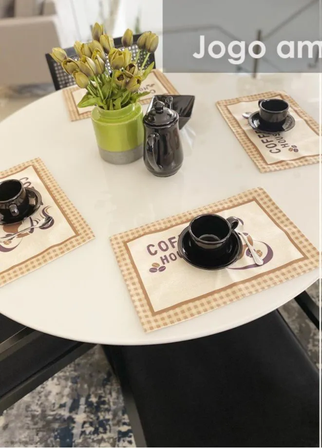 Jogo Americano 07 Peças Café Imagem