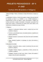 839 -  Projeto Pedagógico - Cultura Afro-Brasileira e Indígena - 9º ano - PDF com 44 páginas - Foto 2