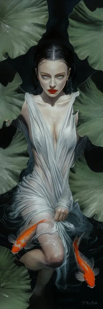 Pintura a Oléo sobre tela ,Serenidade 2015.Autor Ton Silva .Tamanho 150x100 cm  Imagem