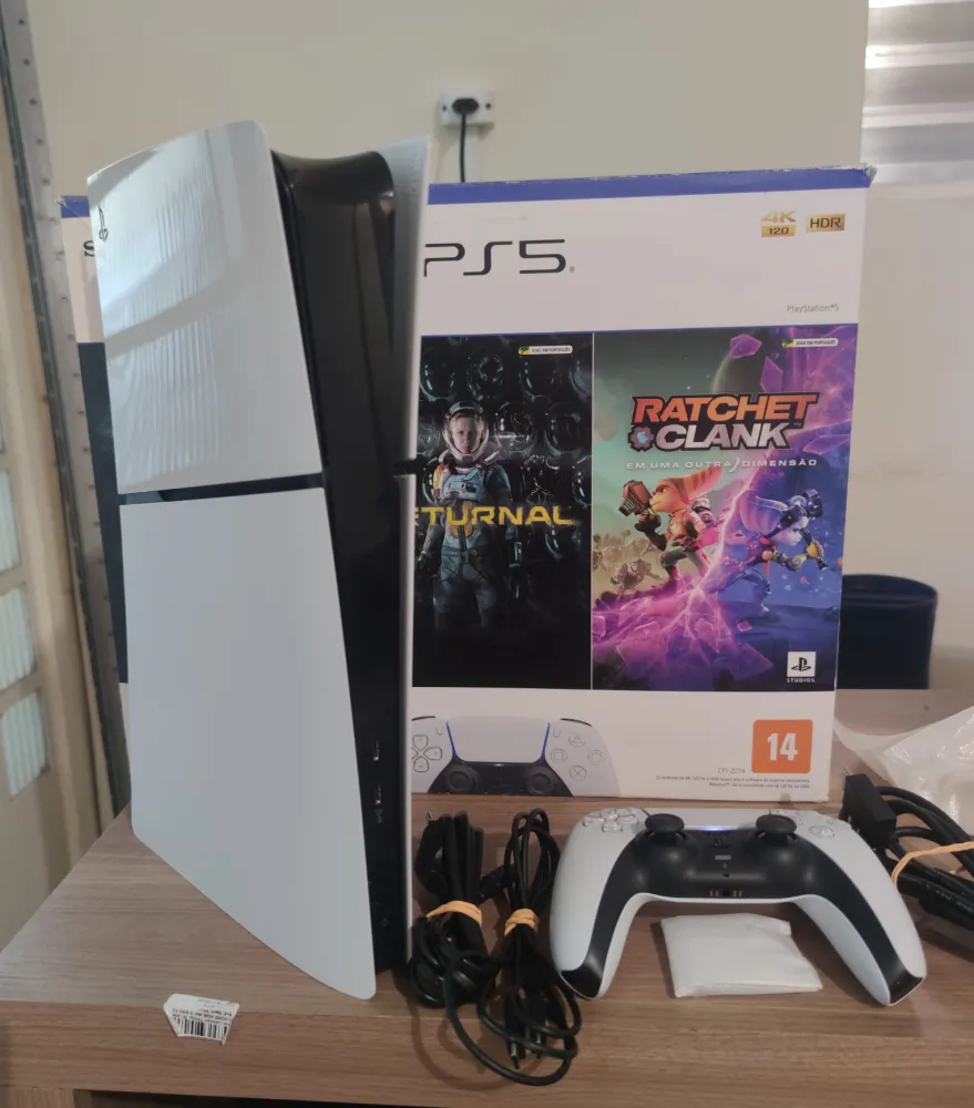 Console PS5 Slim 1TB Digital Edition - Branco  ENVIO IMEDIATO Imagem