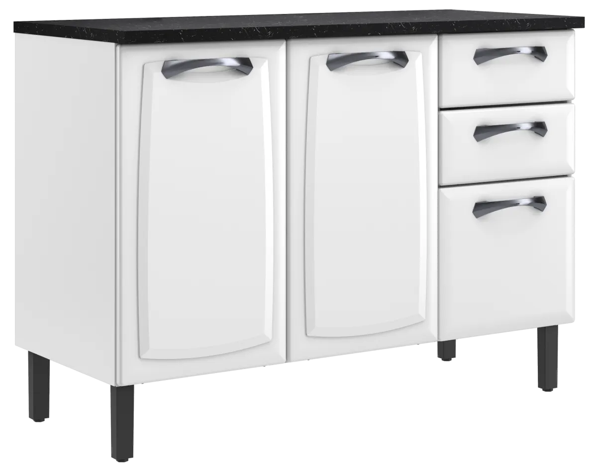 Balcão 120 cm  3 portas 2GAV Cozinha New Premium Itatiaia Imagem