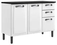 Balcão 120 cm  3 portas 2GAV Cozinha New Premium Itatiaia