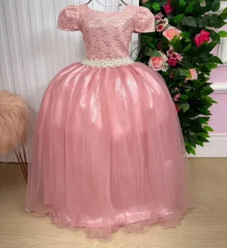 Vestido Festa Rose Renda Enjoy