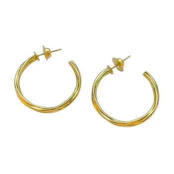 Brinco de ouro amarelo 18k - argolas- GAR26671 - Foto 2
