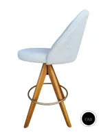 Banqueta Giratória Modelo Redondo, Material Linho Natural, Altura Padrão 73 cm do chão ao assento - Foto 8