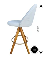 Banqueta Giratória Modelo Redondo, Material Linho Natural, Altura Padrão 73 cm do chão ao assento - Foto 9