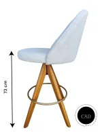 Banqueta Giratória Modelo Redondo, Material Linho Natural, Altura Padrão 73 cm do chão ao assento - Foto 10