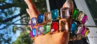 Colar cristais retangulares Swarovski.  - Foto 2