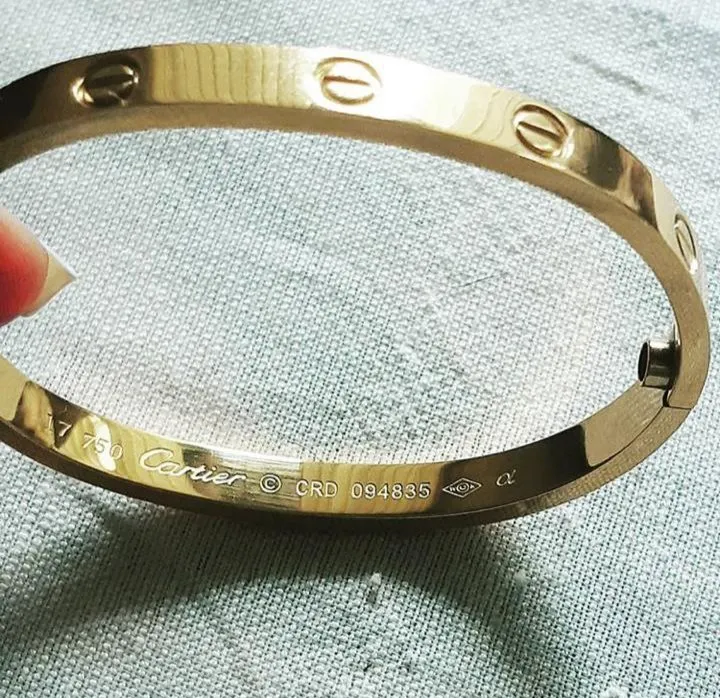 Bracelete Love 0,6 cm Cartier.  Imagem