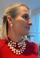 Colar duas camadas pérolas 