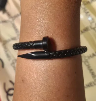 Bracelete Juste Un Clou couro 