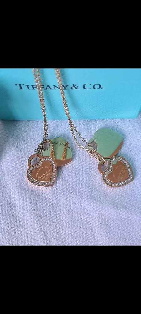 Colar Tiffany coração Duplo  Imagem