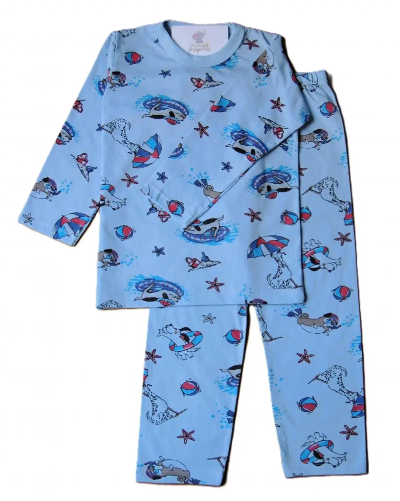 Pijama Infantil Masculino Tamanho 2 Com Punho