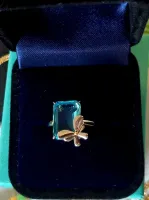 Anel Tiffany Borboleta. pedra azul - Foto 4