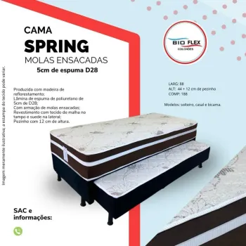 Bicama box solteiro Molas ensacadas com auxiliar com D33  Bioflex Promoção !