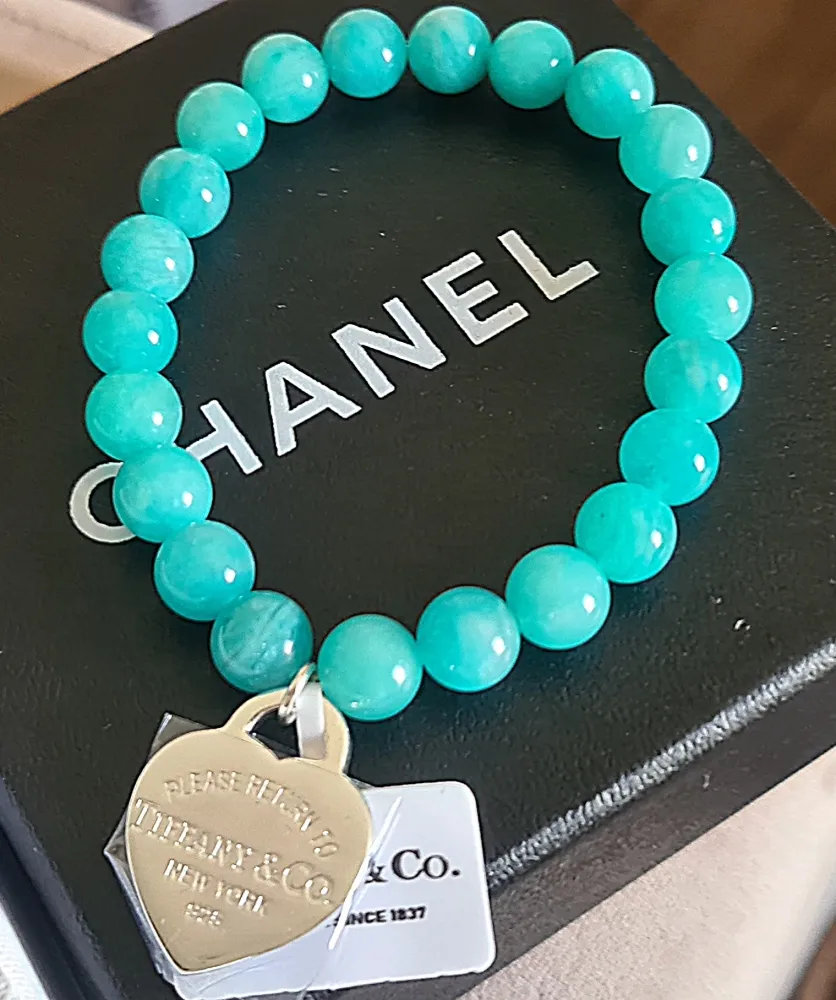 Pulseira de contas azul/rosa Tiffany&Co pedras Imagem