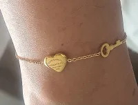 Pulseira coração e chaves correntinha fina Tiffany  - Foto 2