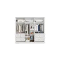 Guarda-Roupa Ibiza  6 portas 100% MDF 8 gavetas 2,75  63 cm bem profundo Bianchi - Foto 6