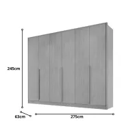 Guarda-Roupa Ibiza  6 portas 100% MDF 8 gavetas 2,75  63 cm bem profundo Bianchi - Foto 5