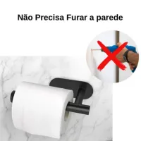 Porta Papel Higienico Premium Adesivo 3m De Parede Inox - Foto 9