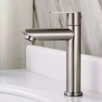 Torneira Para Banheiro, Lavabo Ou Pia Luxo Alumínio Escovado Prata - Foto 3