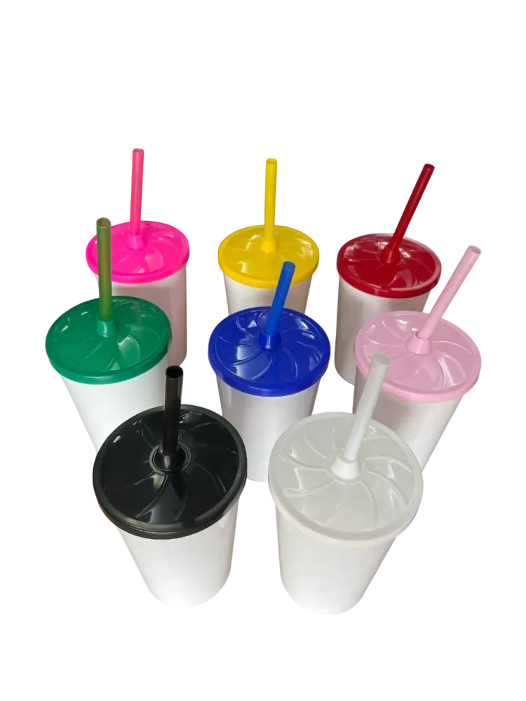 ATACADO COPO TWISTER  BRANCO C/ TAMPA E CANUDO  480ML 