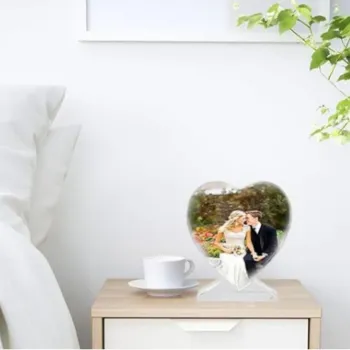 Molde de Resina em Formato de Coração para Exposição, Molde de Silicone em Formato de Coração com Foto Personalizada DIY para Decoração do Lar - Foto 2