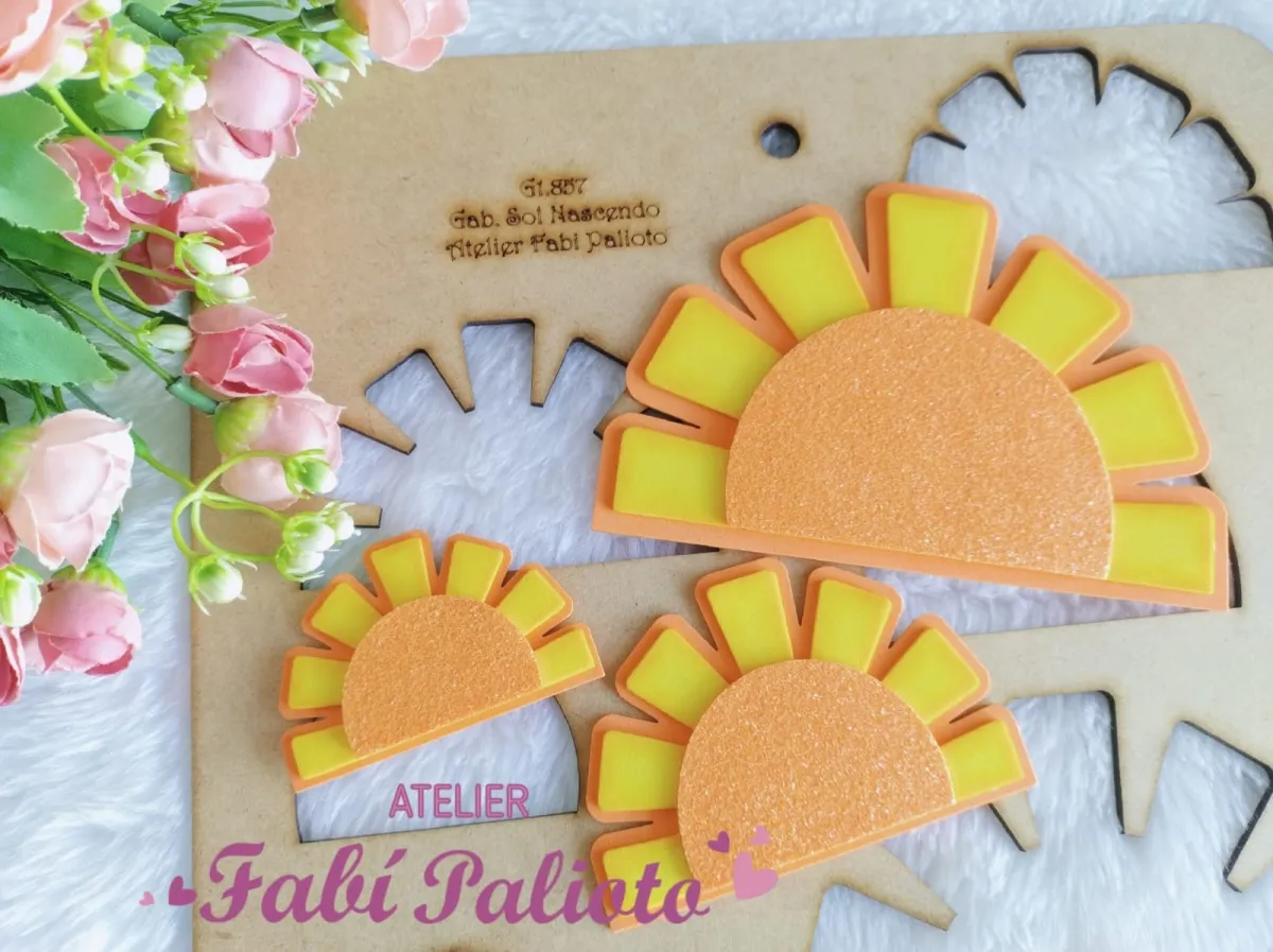 G1.857  Gabarito de Moldes  em MDF  Sol Nascendo Imagem