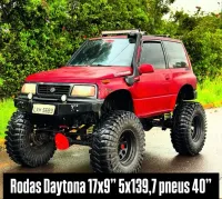 Roda 17x9 5x139 Daytona Black em Aço para Willys, Rural, F75 F1000 Suzuki Samurai Jimny Vitara Niva - Foto 2