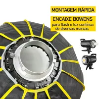 Softbox Parabólico Greika Dia 60cm s/ Grid - Foto 3