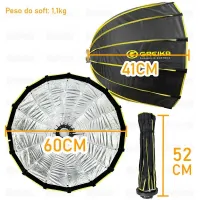 Softbox Parabólico Greika Dia 90cm s/ Grid - Foto 4