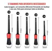 Kit 5 Pincéis Lavagem Detalhamento Automotivo Cerdas Firmes 4.0 - Foto 5