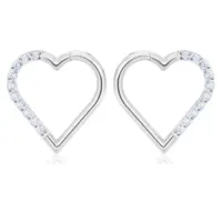 Argola CORAÇÃO em Titânio 1.2mm com Pedra Cravejada  TIT16