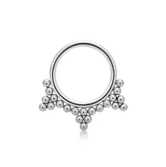 Argola em Titânio com 3 Pontas de ESFERAS 1.2mm TIT19