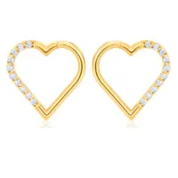 Argola CORAÇÃO em Titânio PVD GOLD 1.2mm com Pedra Cravejada  TIT20