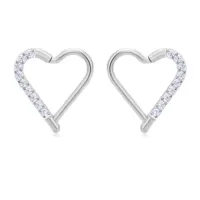 Argola CORAÇÃO Pontinha  em Titânio 1.2mm com Pedra Cravejada  TIT15