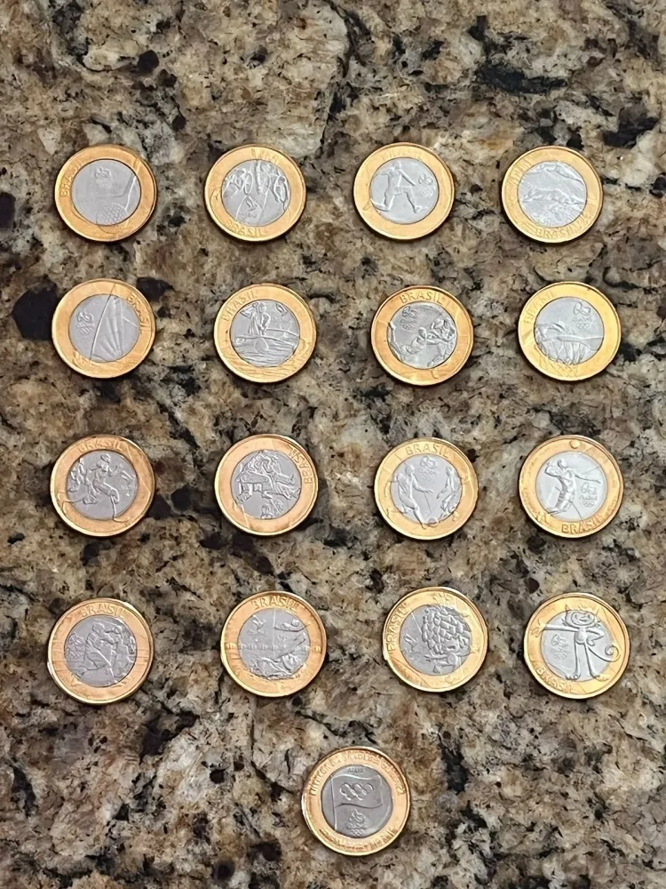 MOEDA OLÍMPIADAS RIO 2016 - COLEÇÃO COMPLETA FLOR DE CUNHO Imagem